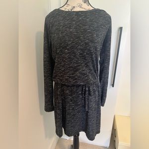 Long Sleeve T shirt Dress with Tie